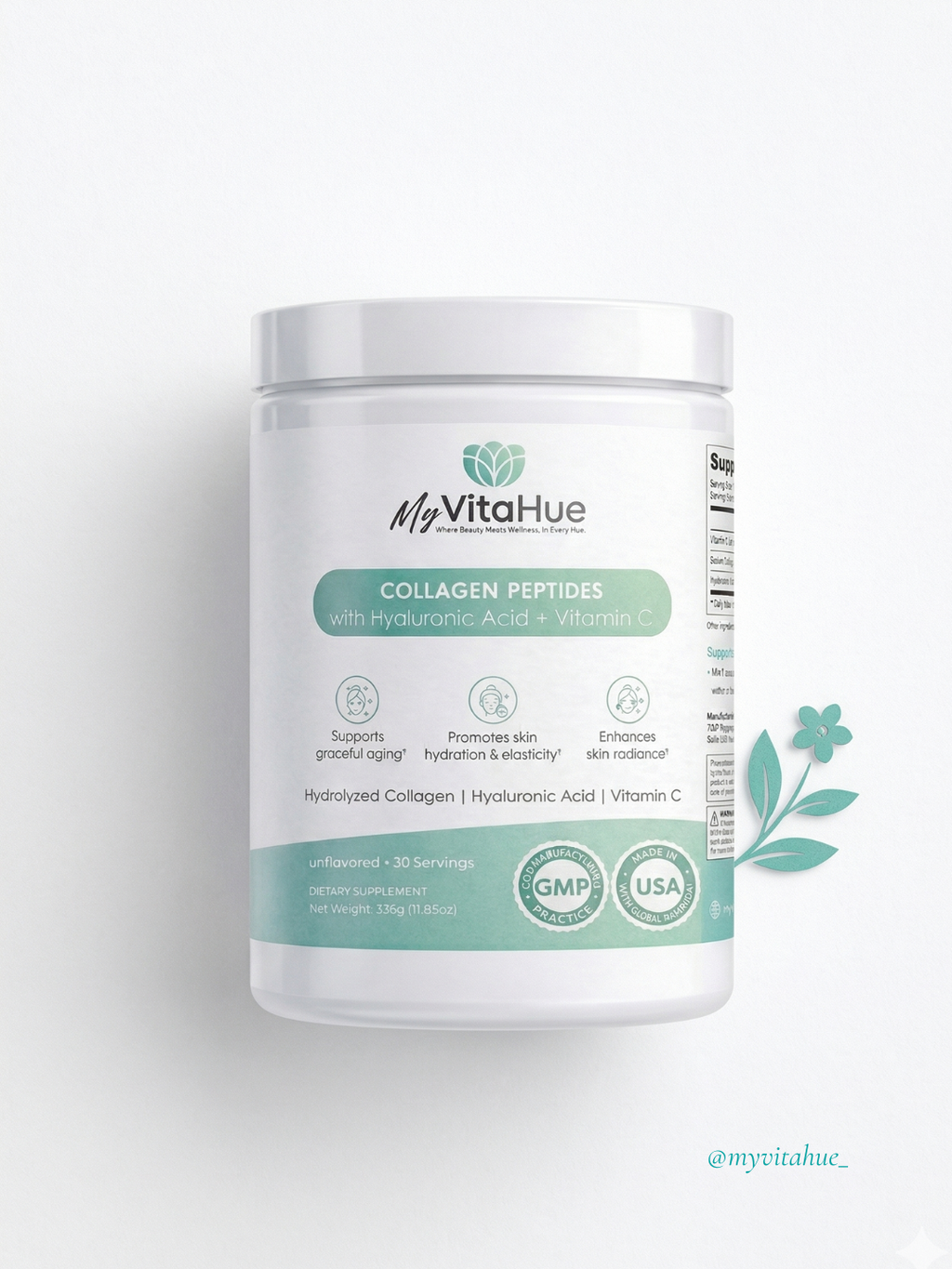 MyVitaHue Collagen Peptides with Hyaluronic Acid + Vitamin C