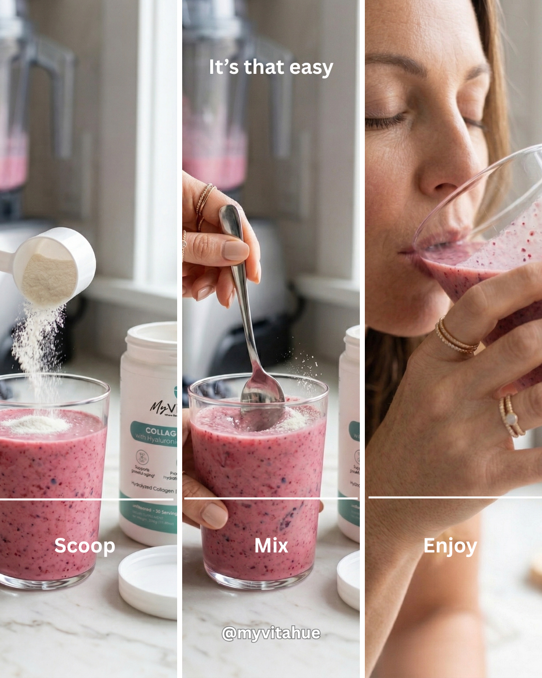 MyVitaHue Collagen Peptides with Hyaluronic Acid + Vitamin C