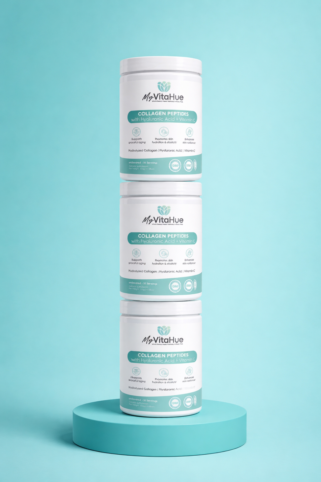 MyVitaHue Collagen Peptides with Hyaluronic Acid + Vitamin C